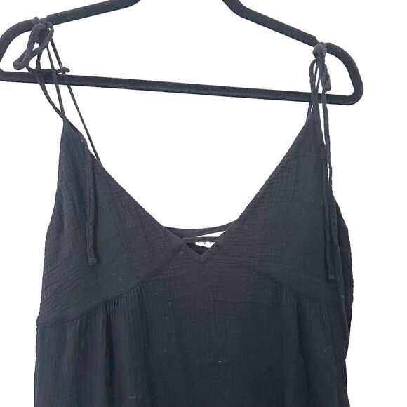 LACAUSA Thea Slip Tank Midi Dress Black Sz Small - Picture 3 of 5